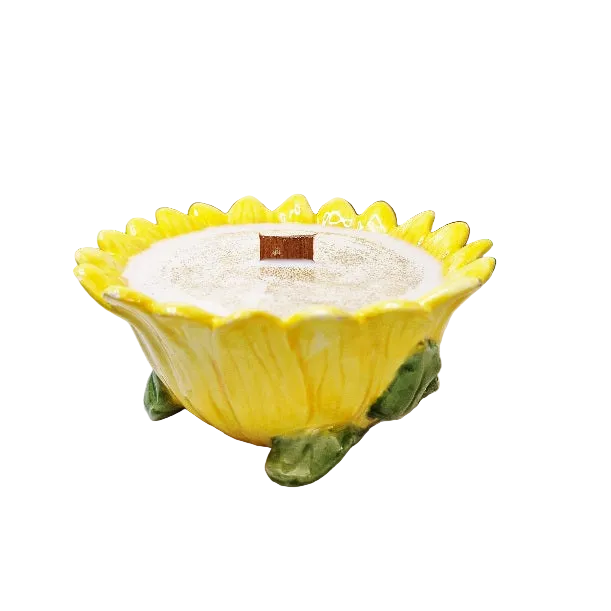 Ceramic Sunflower 5 oz Soy Wax Candle