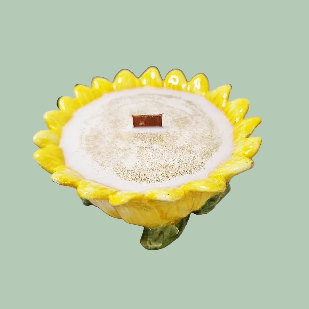 Ceramic Sunflower 5 oz Soy Wax Candle