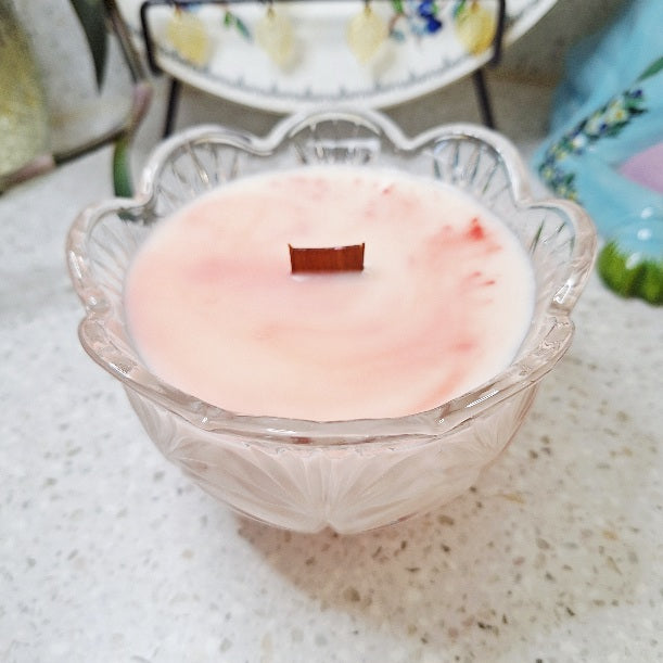 Vintage Pressed Glass 11 oz Tropical Tangerine Soy Wax Candle