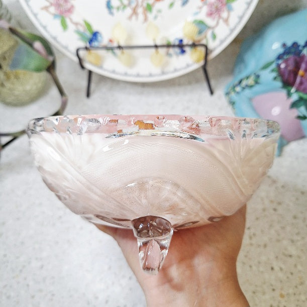 Vintage Pressed Glass 18 oz Hibiscus Soy Wax Candle