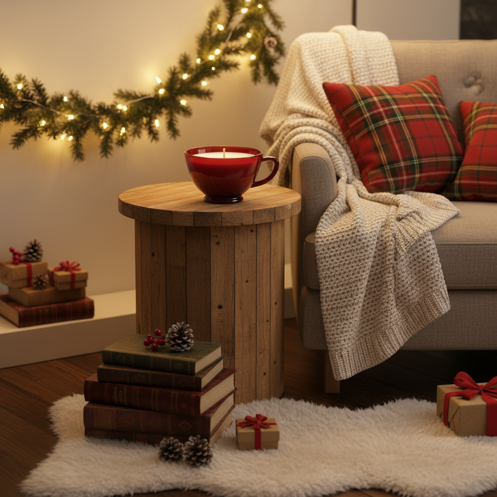 Red Ruby Glass Punch Cup Candle