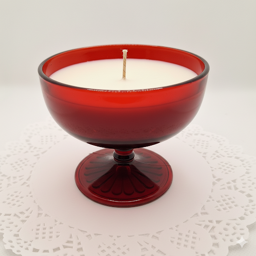 Red Ruby Glass Soy Wax Candle