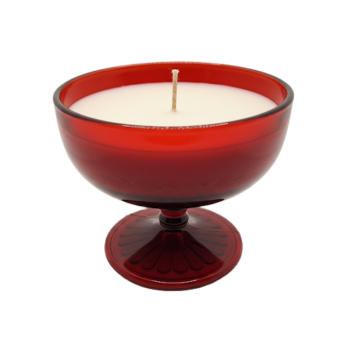 Red Ruby Glass Soy Wax Candle