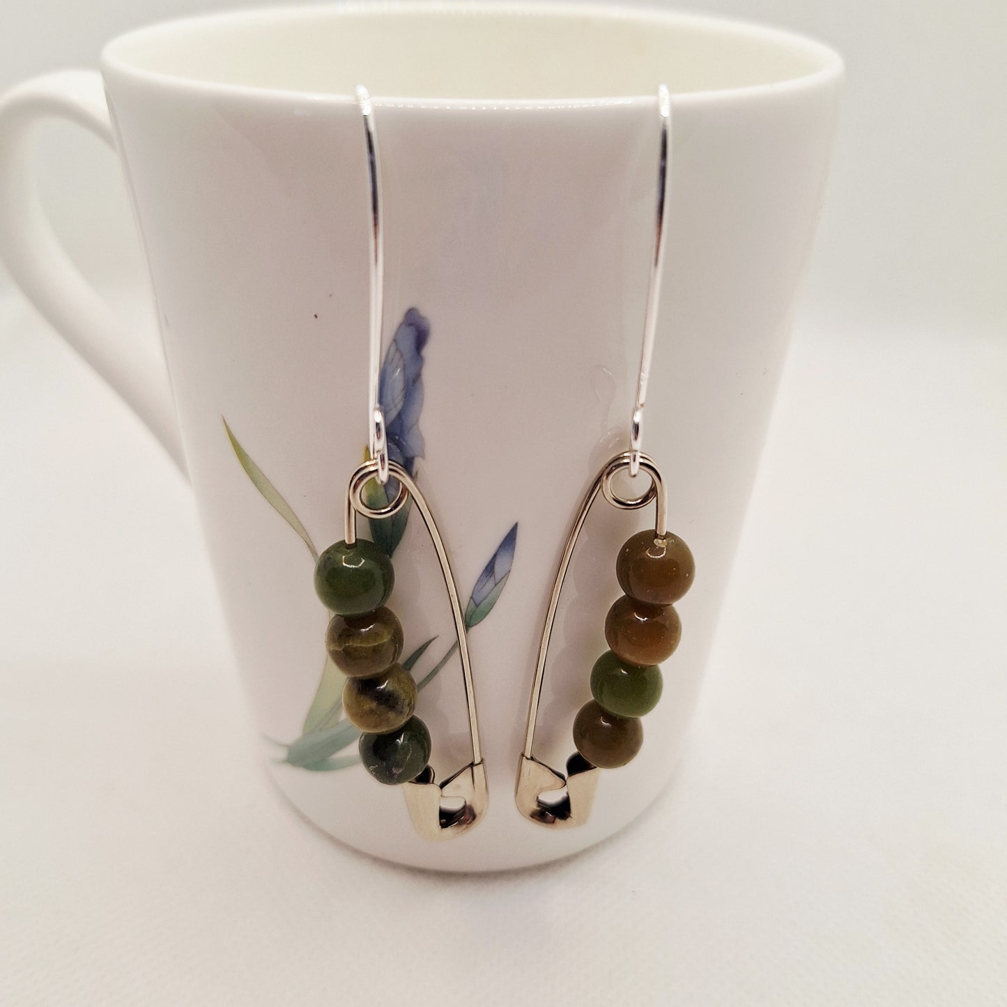 Crystal Safety Pin Earrings