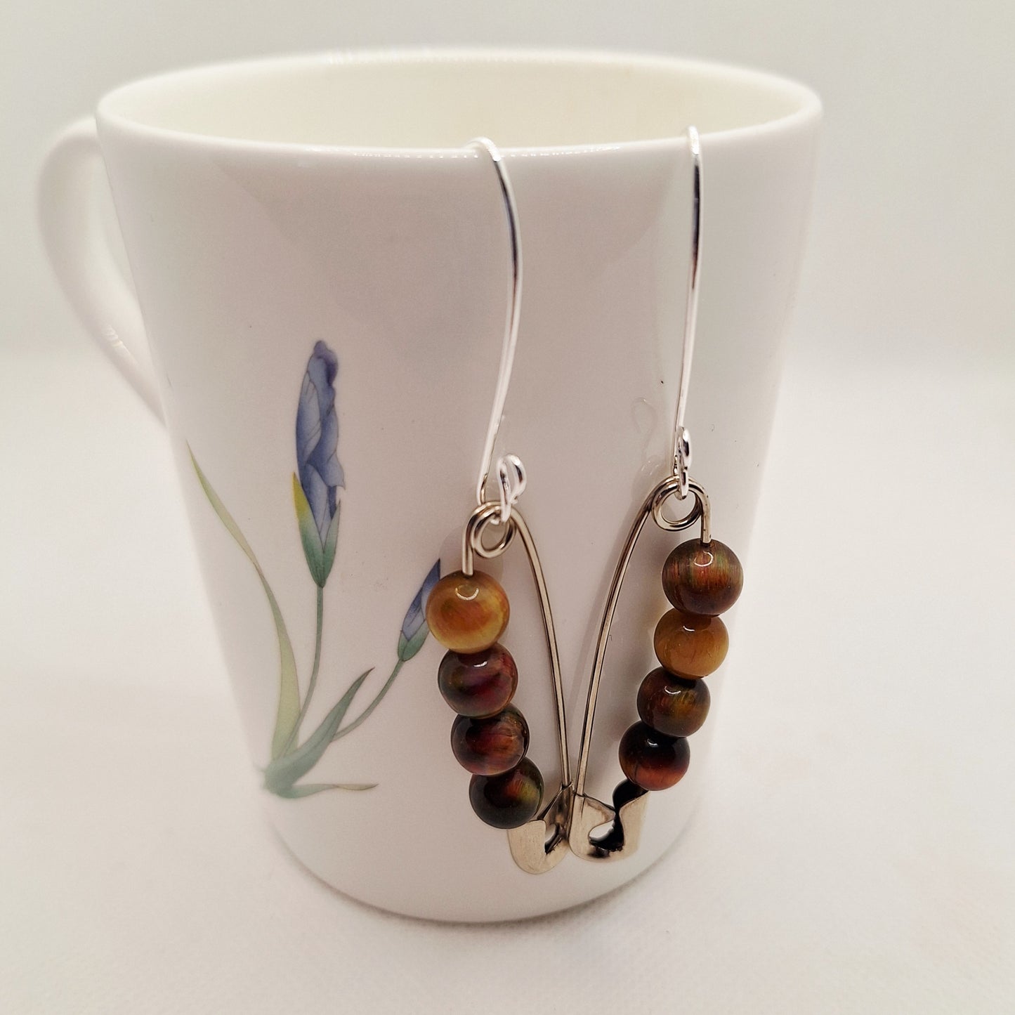 Crystal Safety Pin Earrings