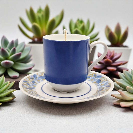 Vintage Mikasa Eclipse Teacup and Saucer Candle