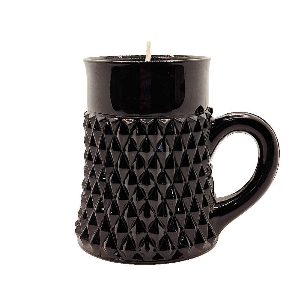 Black Orchid Vintage 7 oz Indiana Tiara Glass Mug Candle