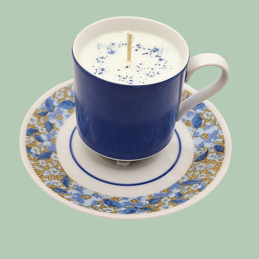 Vintage Mikasa Eclipse Teacup and Saucer Candle