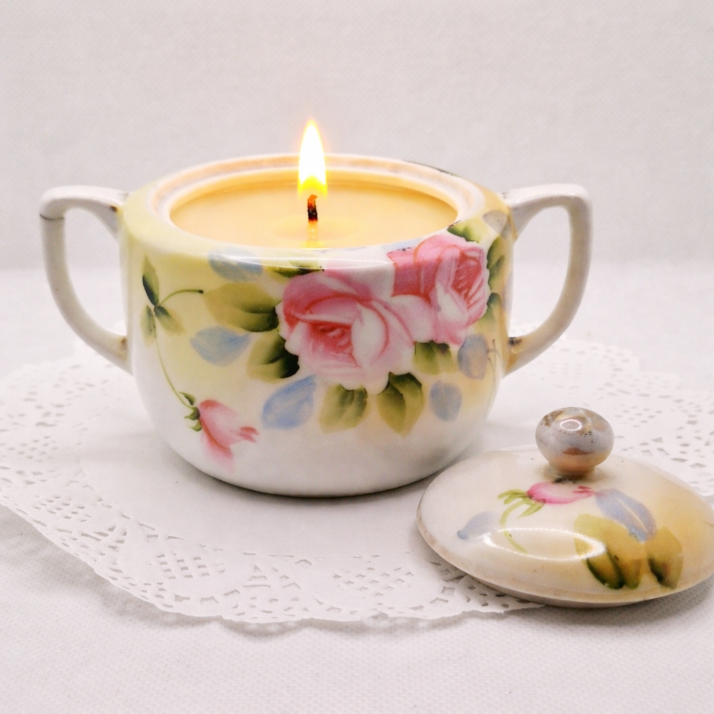 Antique Nippon Rose Soy Wax Candle