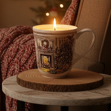 English Christmas Yuletide Mug Soy Wax Candle