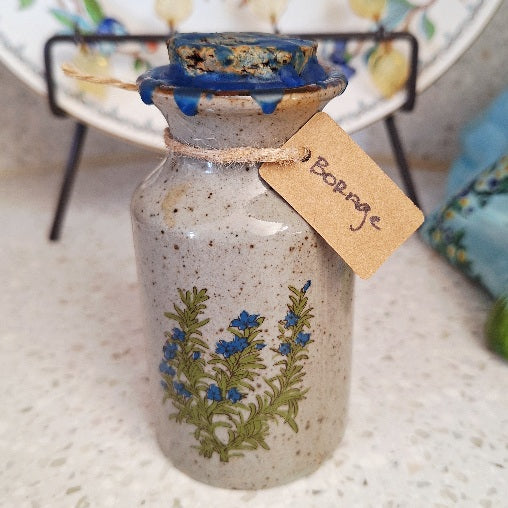 Vintage Stoneware Jars of Borage