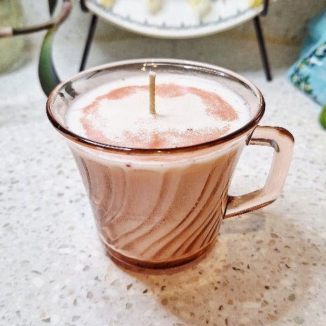 Forte Crisa Pink Glass Teacup Candle