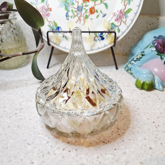 Vintage Godinger Lead Crystal Candy Dish Soy Wax Candle