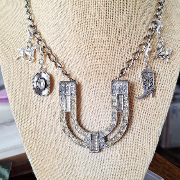 Vintage Assemblage Horseshoe Necklace