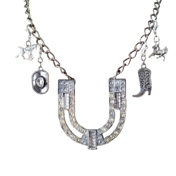 Vintage Assemblage Horseshoe Necklace