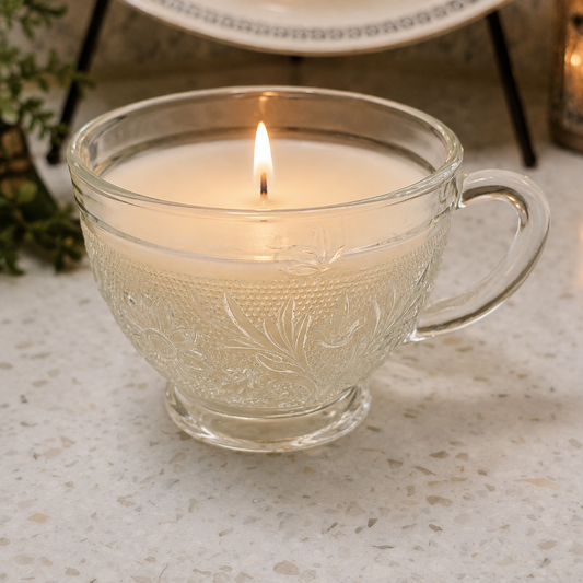 Anchor Hocking Sandwich Clear Punch Cup Candle