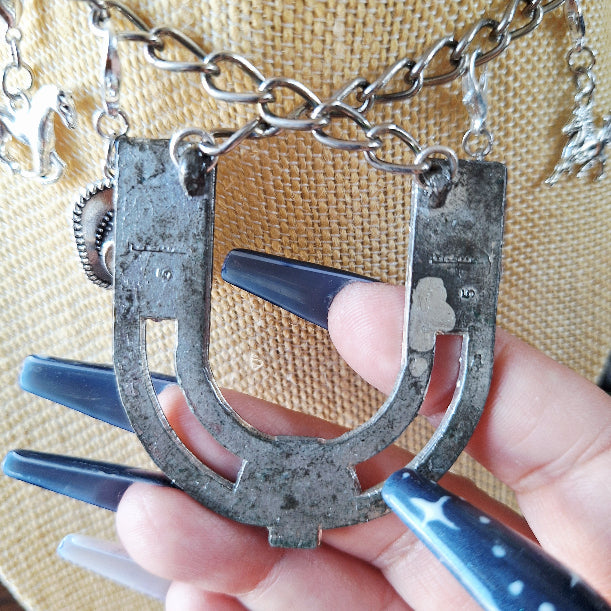 Vintage Assemblage Horseshoe Necklace