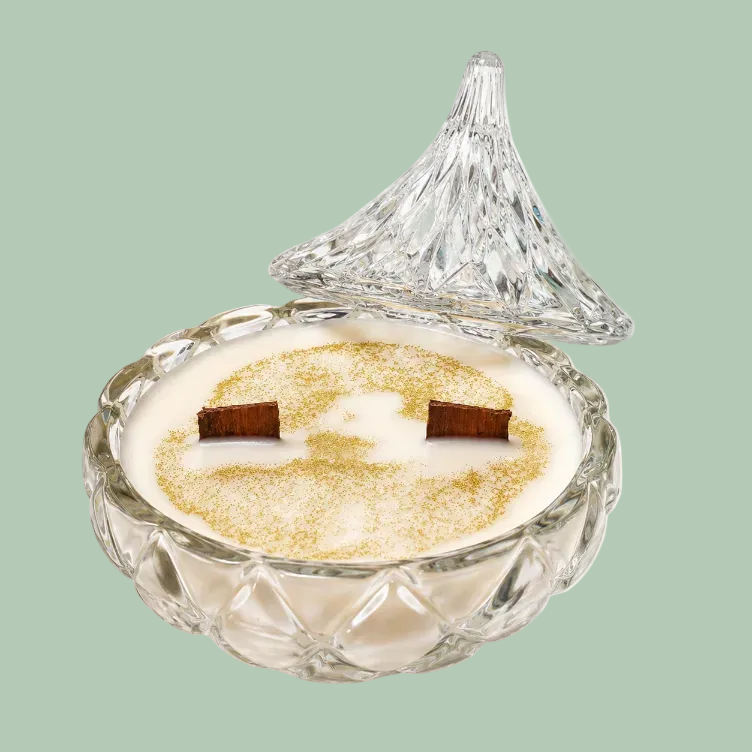 Vintage Godinger Lead Crystal Candy Dish Soy Wax Candle