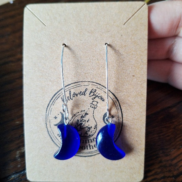 Crystal Crescent Moon Earrings