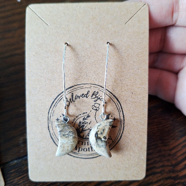 Crystal Crescent Moon Earrings