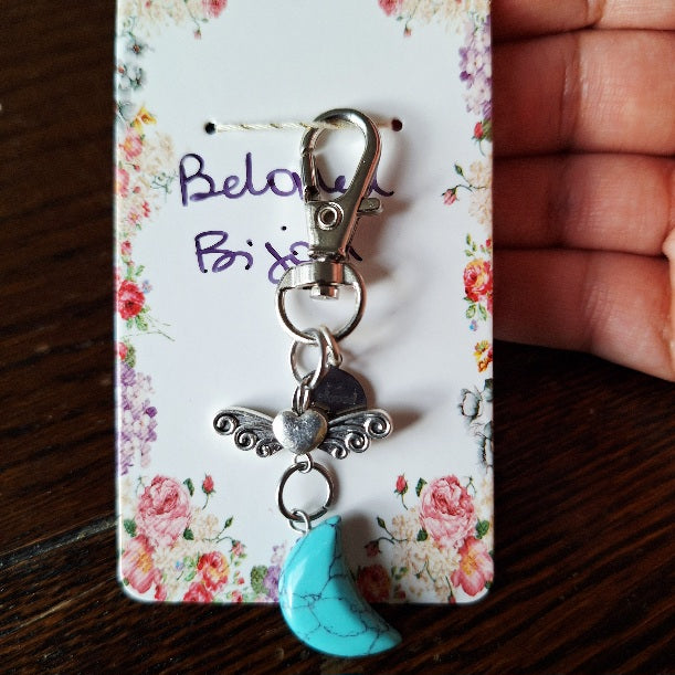 Crystal Fairy Wing Crescent Moon Charms
