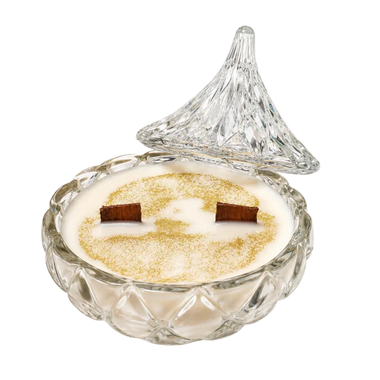 Vintage Godinger Lead Crystal Candy Dish Soy Wax Candle