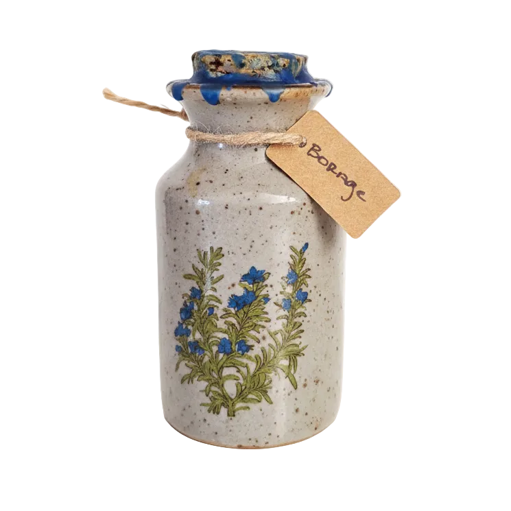 Vintage Stoneware Jars of Borage