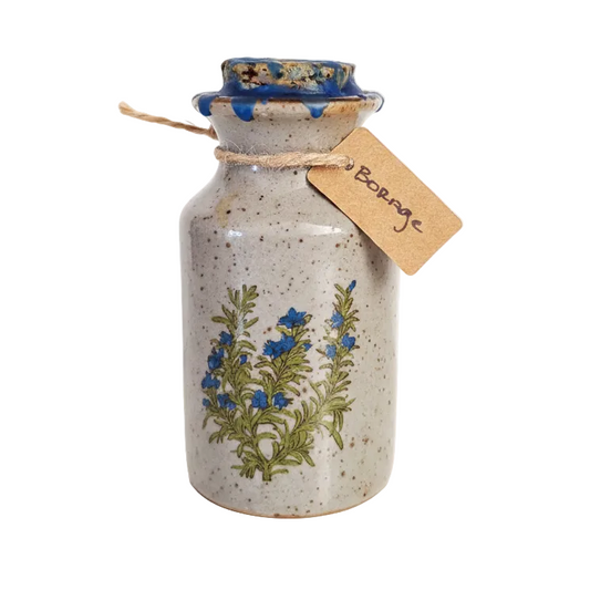 Vintage Stoneware Jars of Borage