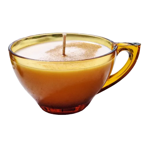 Vintage 1960s–70s Amber Glass 4 oz Punch Cup Soy Wax Candle