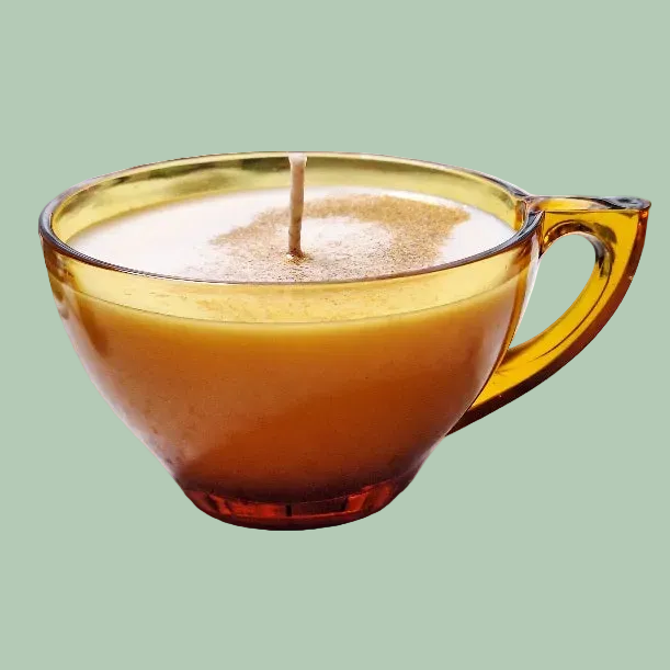 Vintage 1960s–70s Amber Glass 4 oz Punch Cup Soy Wax Candle