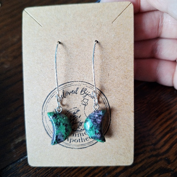 Crystal Crescent Moon Earrings