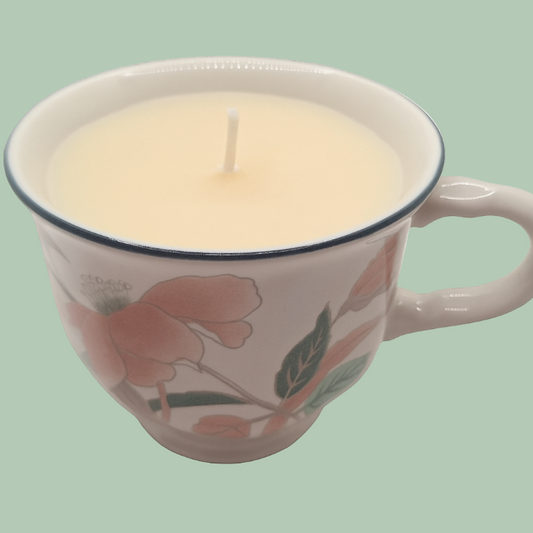 Mikasa Silk Flowers 7 oz Teacup Candles